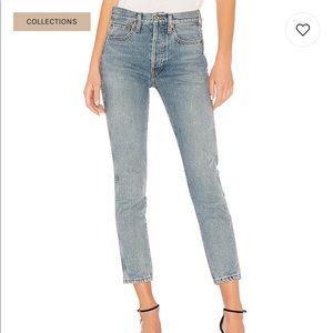 RE/DONE Double Needle Crop in Light Vain